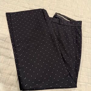 Banana Republic LOGAN Navy blue Trousers with White polkadots